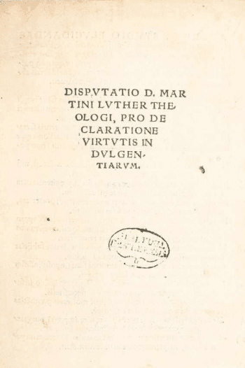Disputation of Doctor Martin Luther on the Power and Efficacy of Indulgences Disputation of Doctor Martin Luther on the Power and Efficacy of Indulgences